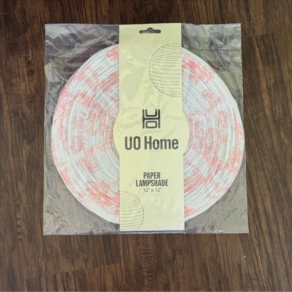 Urban Outfitters toile printed round paper Lantern pendant shad in pink